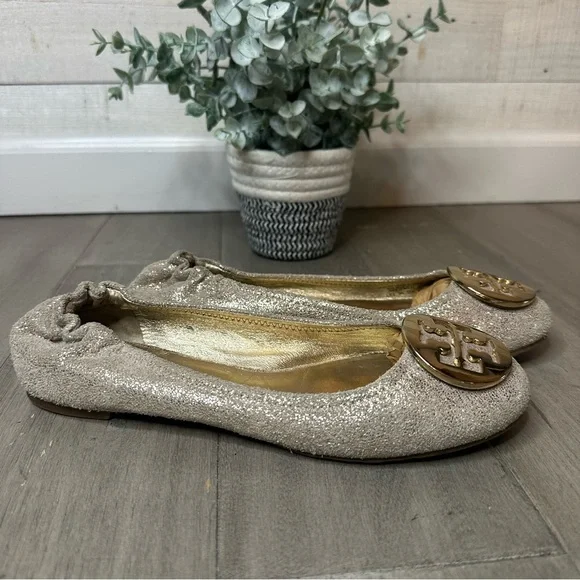 Tory Burch Gold Flats 6.5 - Picture 11 of 12